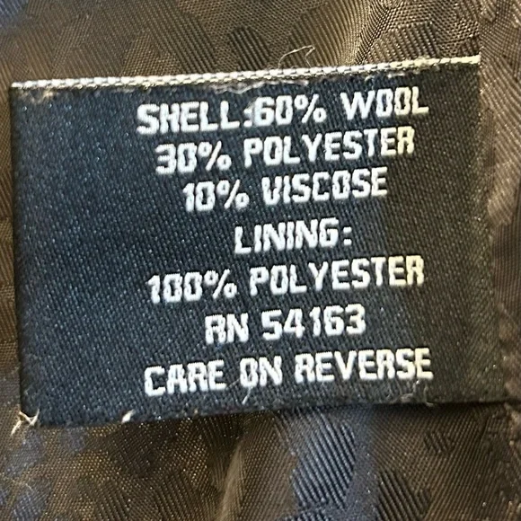 Guess Pea Coat Black Pleated Large Collar Size Large - Picture 6 of 8